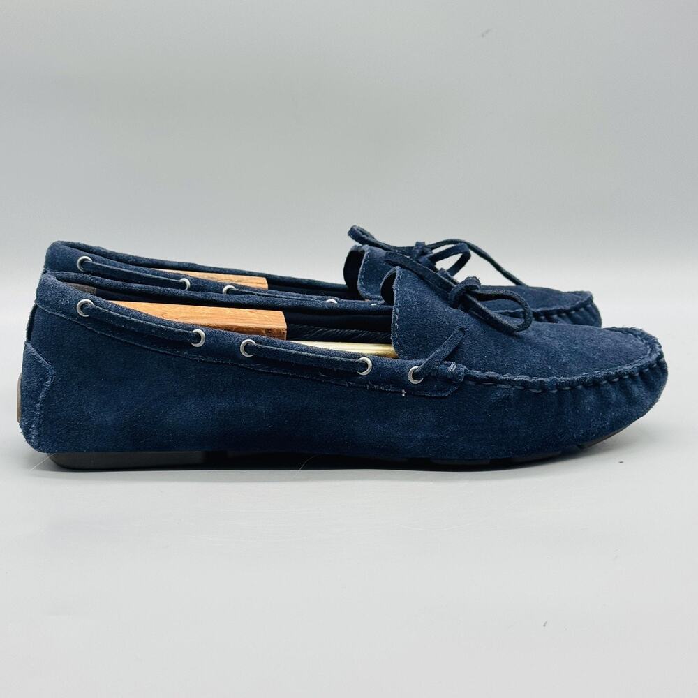 J Crew Shoes Mens 12 Blue Suede Moccasin Driver Loafers Slip On Casual Comfort